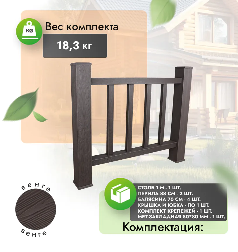 Комплект ограждения (с металлом) - Антрацит
