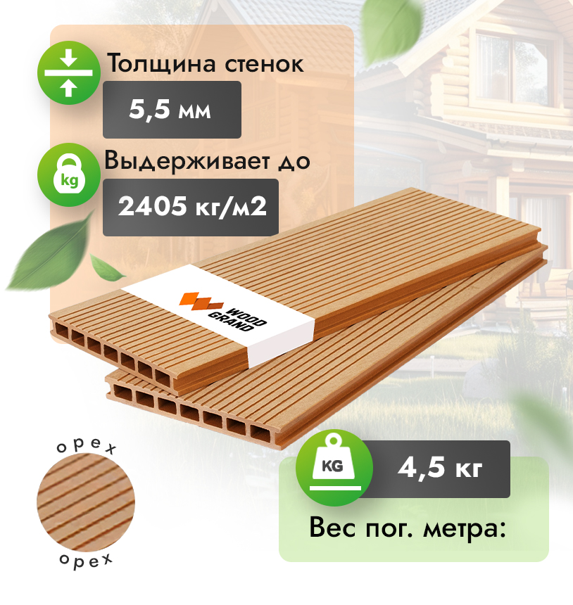 Террасная доска 200х24 мм - Венге