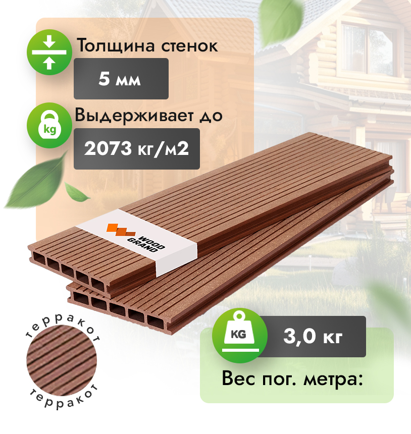 Террасная доска 150х22 мм - Венге