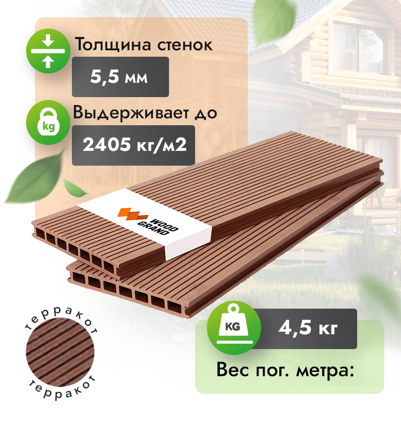 Террасная доска 200х24 мм - Венге